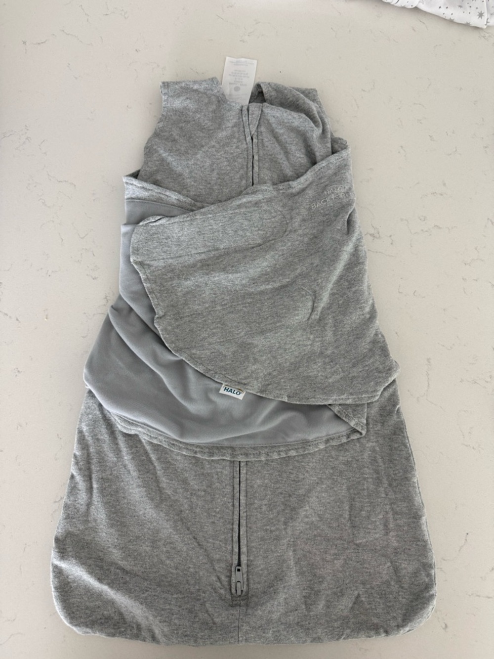 Halo Grey Swaddle SleepSack with Front Zip